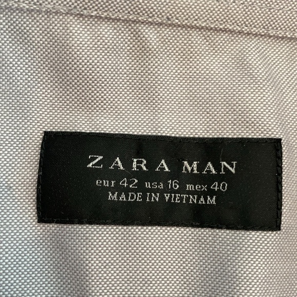 ZARA MAN - 100% Cotton dressed shirts Sz 16 - Picture 5 of 14